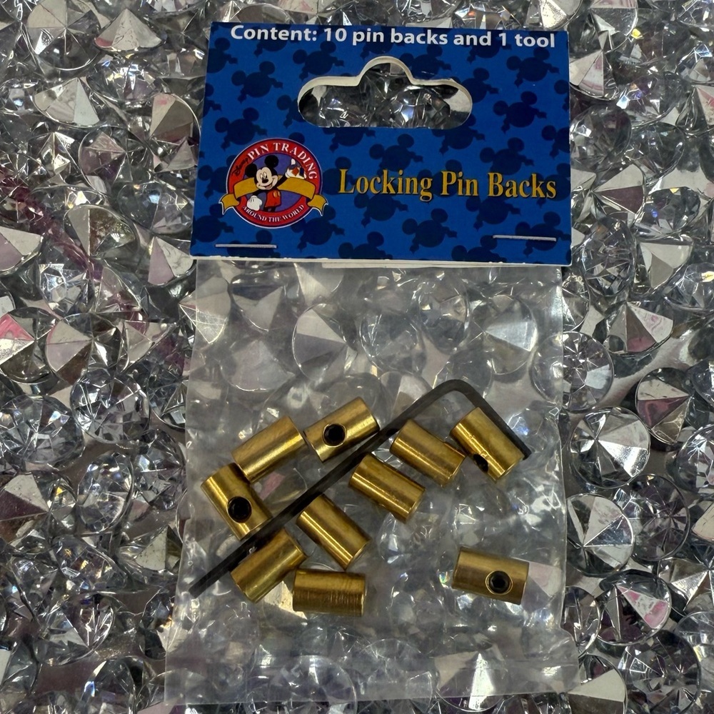 Disney Locking Pin Backs Pack with Tool - Gold Pin Backs new